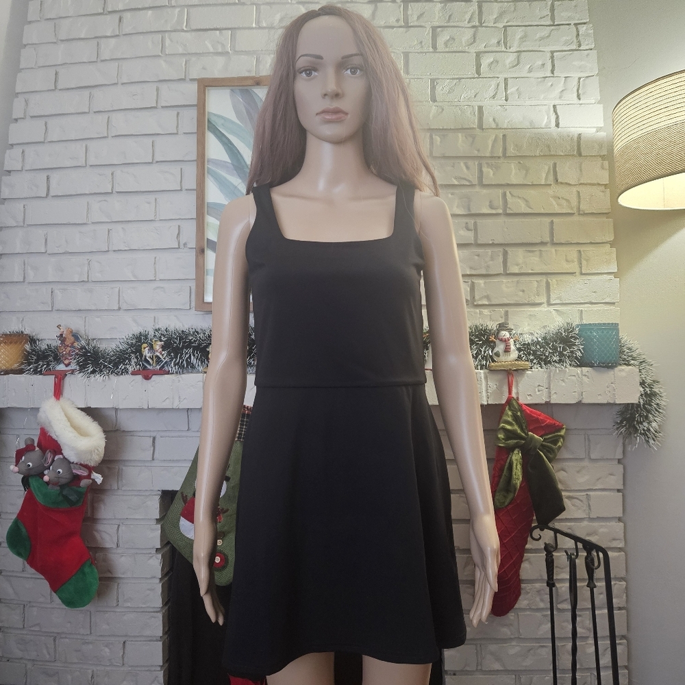 H&M DRY MOVE Athletic Dress Black Square Neck Sleeveless Mini